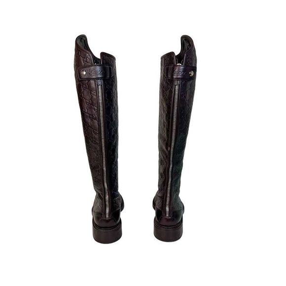 Gucci Guccissima Maud Miro Leather Riding Boots Chocolate EU 36.5 US 6.5 - Picture 14 of 15